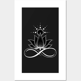 Lotus flower & infinity sign 02 Posters and Art